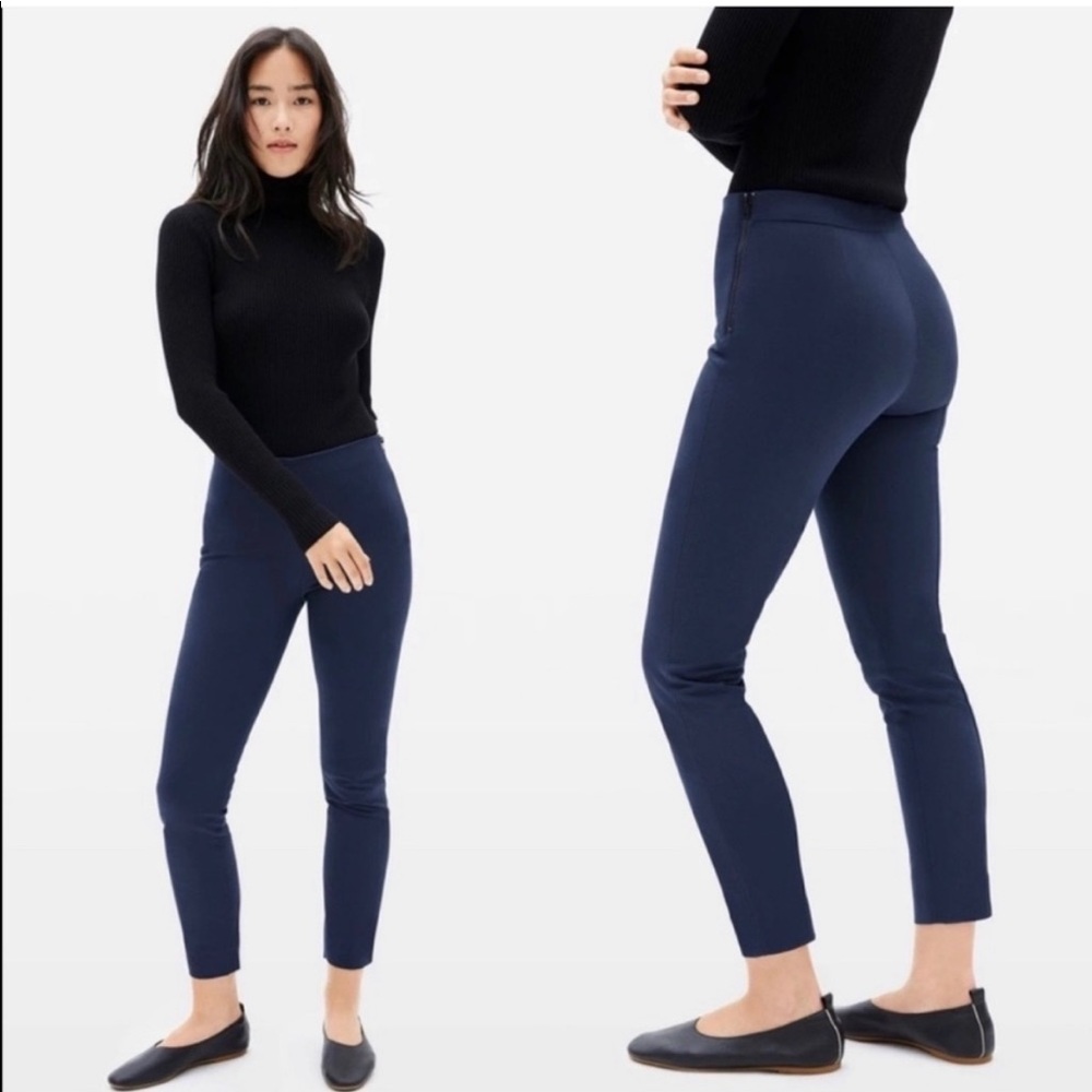 Everlane The Side-Zip Stretch Cotton Pant Navy 2